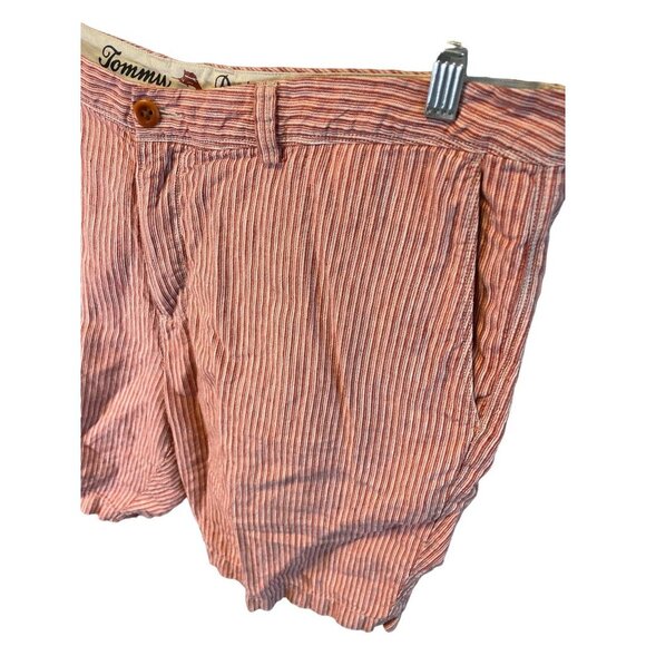 Tommy Bahama Red White Vertical Striped Mens Linen Shorts Sz 40 - Picture 4 of 10